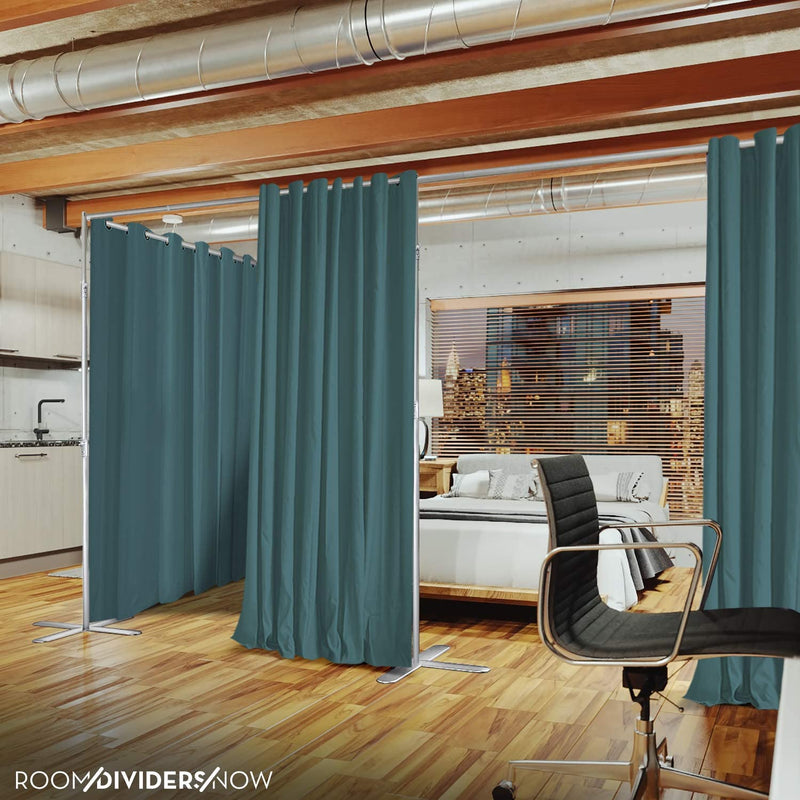 End2End Room Divider Kit - Small A, 8ft Tall x 5ft - 6ft 8in Wide, Seafoam (Room/Dividers