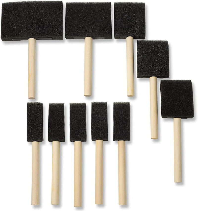 Katzco 5 Pack - Poly Foam Brushes with Wooden Handles - for Any Professional Paint Job