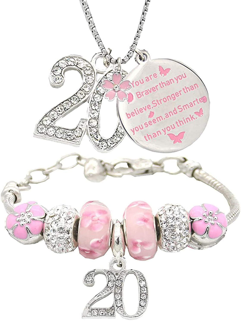 20th Birthday Gifts for Women, 20th Birthday Bracelet and NeckLace, Happy 20th Birthday
