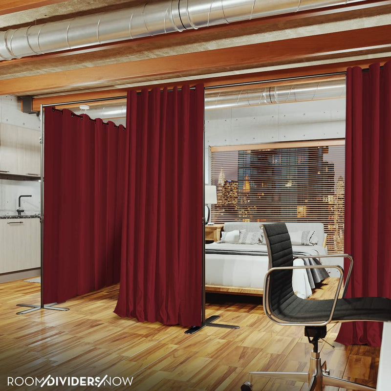 End2End Room Divider Kit - Large A, 8ft Tall x 12ft - 14ft Wide, Sierra Red (Room