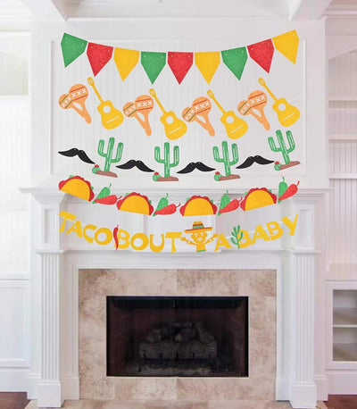 Taco Bout A Baby Banner, Taco Bout a Baby Decorations | Gold Glitter Taco Bout a Baby