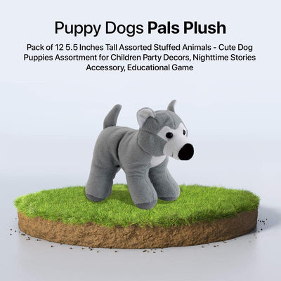 Puppy Dogs Pals Plush - Pack of 12 5.5 Inches Tall Assorted Stuffed Animals - Cute Dog