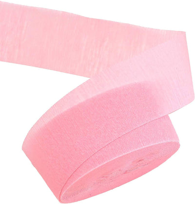 Kicko Pastel Pink Crepe Streamers - 2 Pack, 162 Feet x 1.75 Inches - for Kids, Party