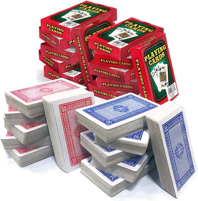 Kicko 24-Decks Playing Cards - Red Printed Box Individual Packing for Party Favors, Boys