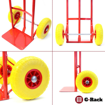Industrial heavy load sack cart with stab -resistant tires red 325 kg capacity