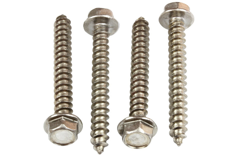 14 X 1" Stainless Indented Hex Washer Head Screw, (25 pc), 18-8 (304) Stainless Steel