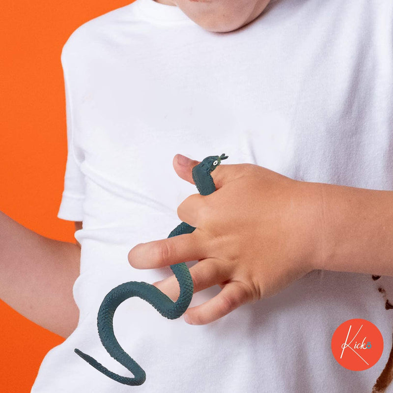 Kicko Mini Vinyl Snakes - 24 Pack - 6 Inch - for Kids, Sensory Play, Stress Relief
