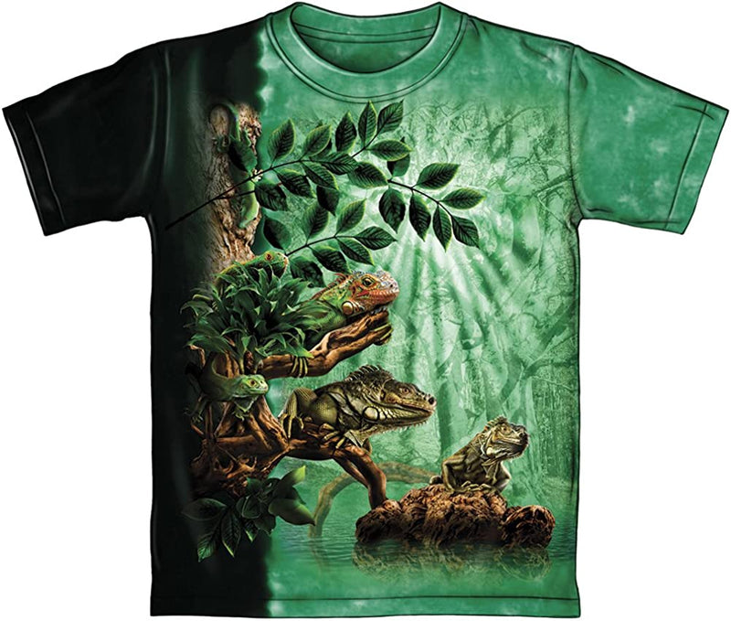Dawhud Direct Iguana Tie-Dye T-Shirt (Kids Medium