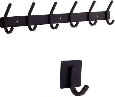 Hook strip wall wardrobe clothes hook wardrobe bar black stainless