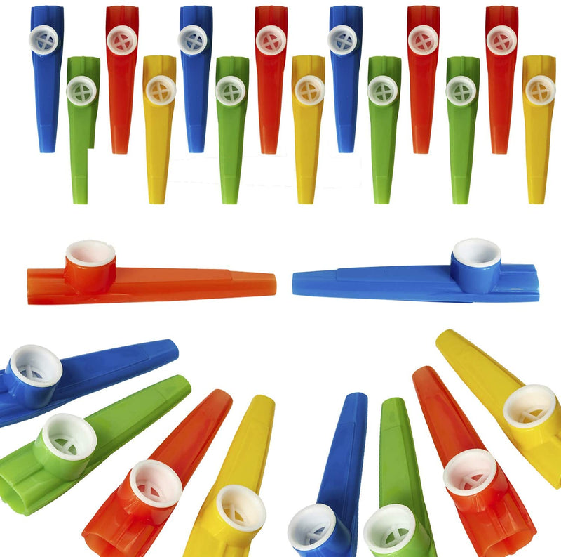 Kicko Plastic Kazoo  24 Pack Assorted Colors Noisemakers - Two Dozen Musical