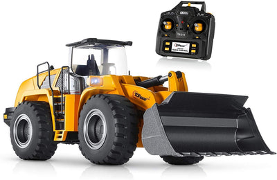 Top Race 10 Channel Full Functional Remote Control Front Loader Construction Tractor, Full