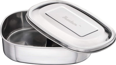 Bruntmor DEUX Two Section 18/10 Stainless Steel kids Lunch Box & Food Container