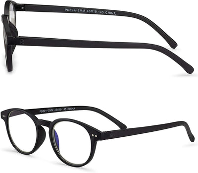 Round-Blue-Light-Blocking-Reading-Glasses-Black-2-25-Magnification-Computer-Glasses