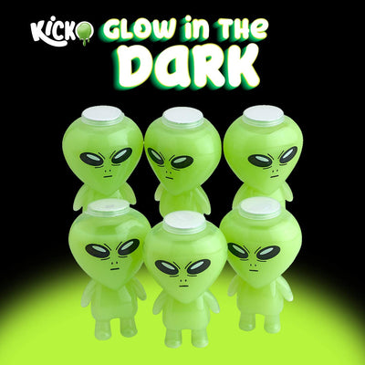 Kicko Glow in The Dark Alien Slime - Pack of 12 Colored, Gooey, and Squishy Slime in Alien