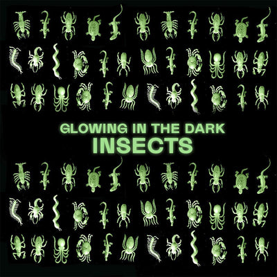 Kicko Glow in the Dark Insects - 144 Pieces of Pests and Bugs - Centipede, Lizard, Spider
