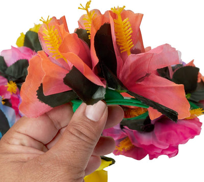Kicko Hawaiian Flower Hair Clip, 12 Tropical Hibiscus Luau Hulahair Clip - Cool and Fun