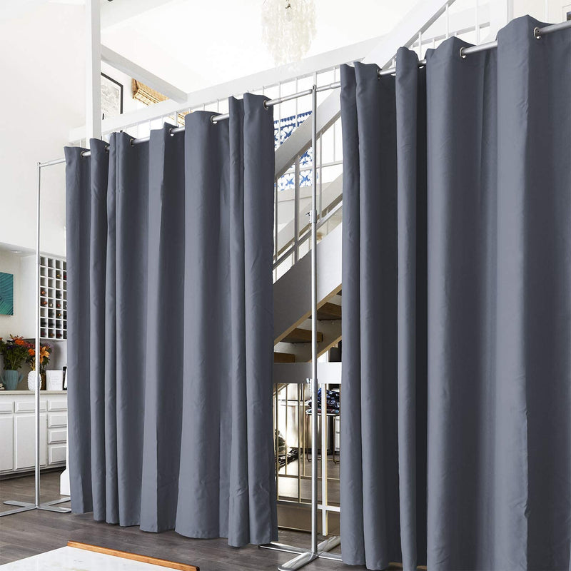 End2End Room Divider Kit - X-Large A, 8ft Tall x 14ft - 18ft Wide, Slate Gray (Room