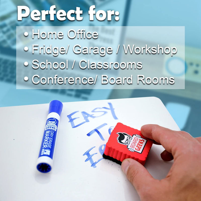 Dry Erase Erasers | Mini Magnetic Eraser for White Board | 12 Pack of 2 inch x 2 inch