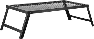 Bruntmor Portable Campfire Grill Stand with Folding Legs, 22 in x 12 in, for Use Over Open