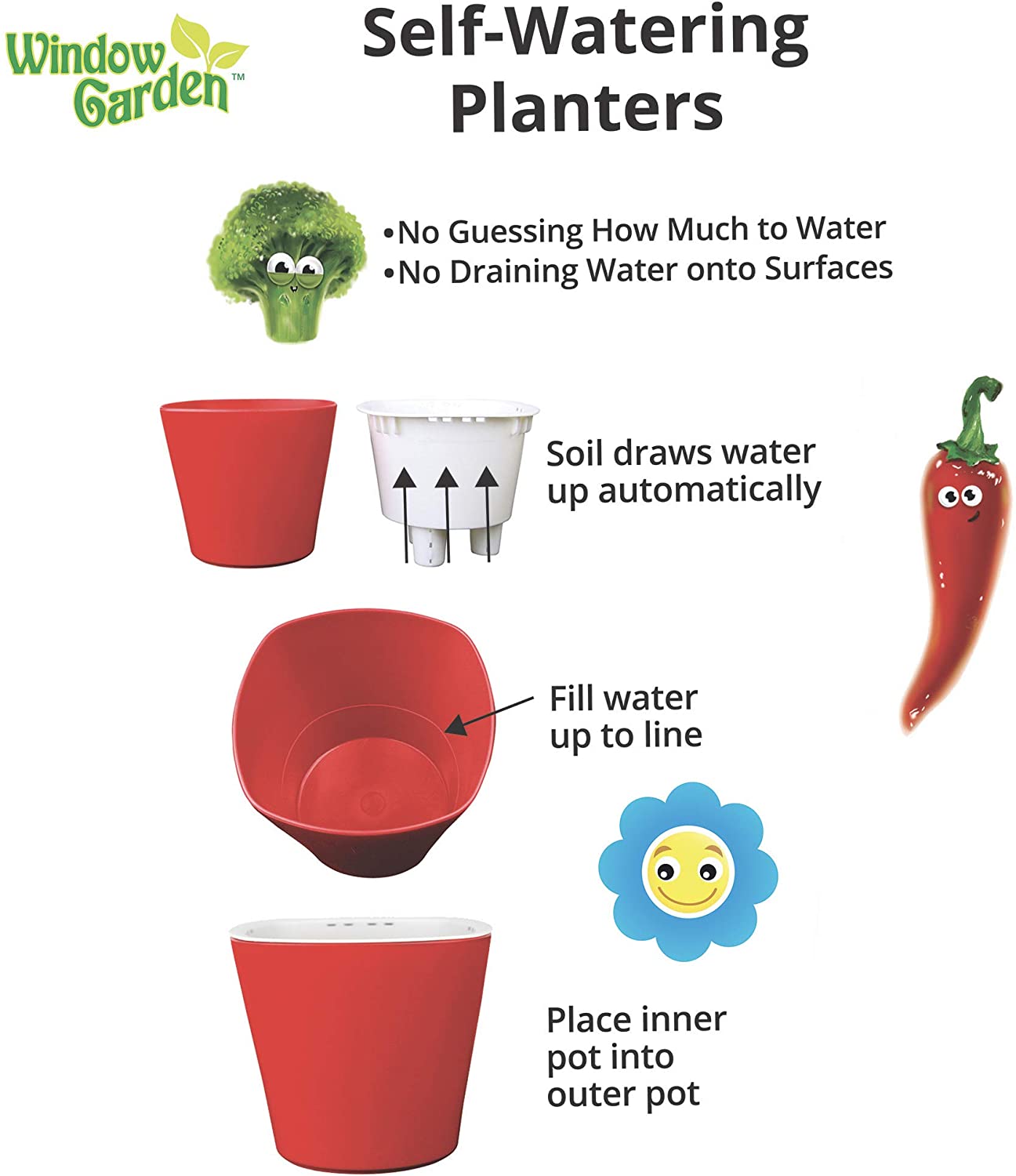 Window Garden Sow Much Fun Seed Starting, Vegetable Planting and Growing Kit for Kids, 3