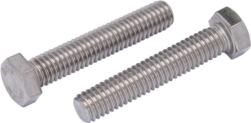 3/8"-16 X 2" (25pc) Stainless Hex Head Bolt, Fully Threaded, 18-8 Stainless
