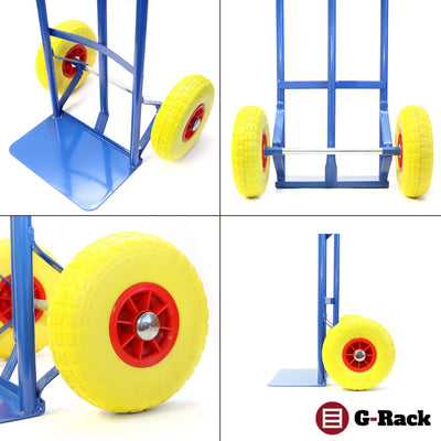 Industrial heavy load sack cart with stab -resistant tires blue 325 kg capacity