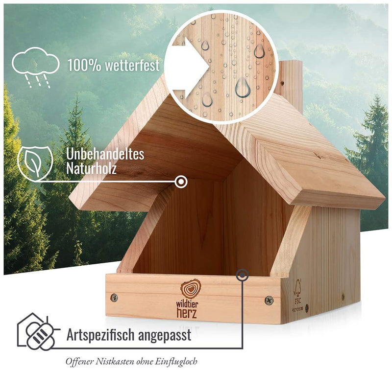 I amel nest box made of screwed solid wood weatherproof untreated
