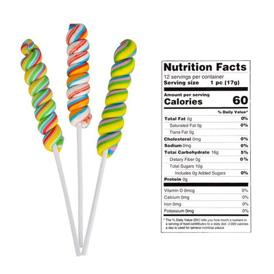 Kicko Twist Lollipops in Sticks - Pack of 12 3 Inch Flavored Lollipops in a Stick -