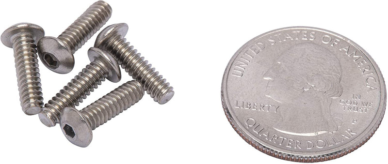 1/4"-20 x 5" Stainless Button Socket Head Cap Screw Bolt, (25 pc), 18-8 (304) Stainless