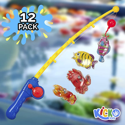 Fishing Tool Set - 12 Pack Fish Game Accessory - Perfect for Bath Time, Kids Novelty