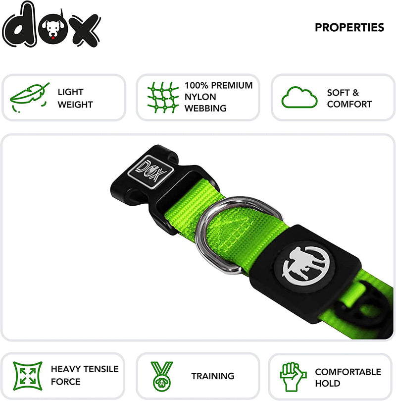 DDOXX Dog Collar Nylon, Adjustable | Many Colors & Sizes | for Small, Medium & Large Dogs