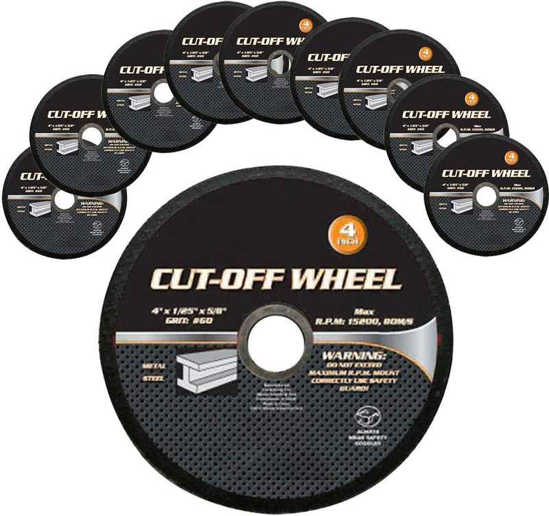 Katzco Cut off Wheels - For Cutting Metal and Steel - 4 Inch to use with Angle Grinders