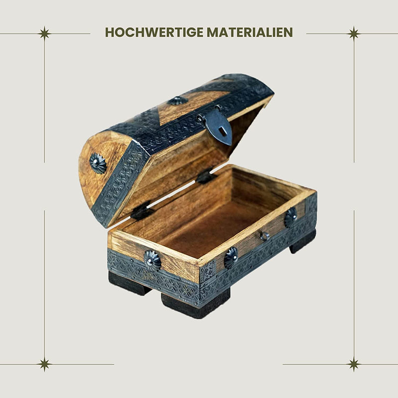 Treasure chest with Castle 20x11x11cm case chest wooden chest treasure chest vintelook