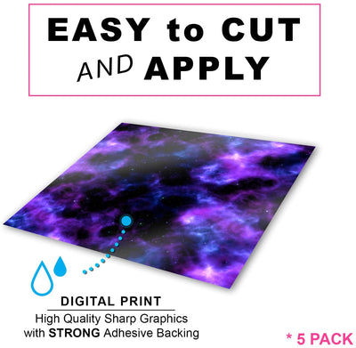 Craftopia Craft Vinyl Squares - 12 x 12-Inch Galaxy Space Patterned Sheets for Design