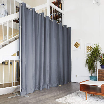 End2End Room Divider Kit - X-Large A, 8ft Tall x 14ft - 18ft Wide, Slate Gray (Room
