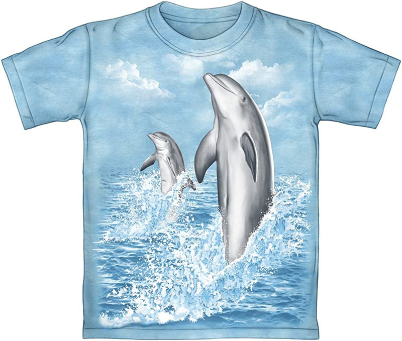 Dolphins Tail Walking Tie-Dye Adult Tee Shirt (Adult XXL
