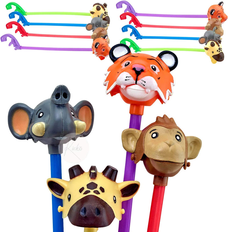 Kicko Assorted Zoo Animal Grabbers - 20 Inch - 1 Dozen Wildlife Hand Sticks - Kids Toy
