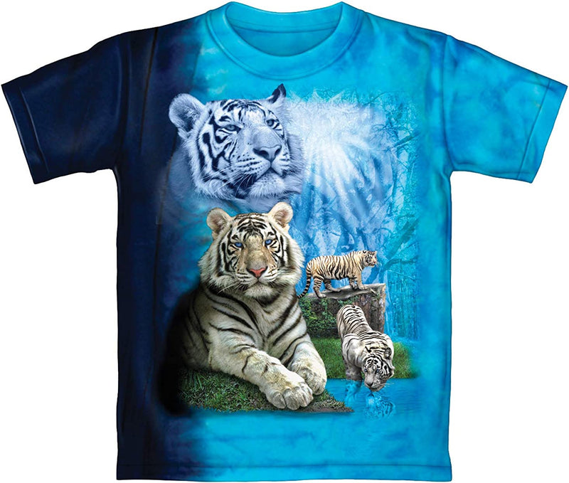 White Tigers Tie Dye Adult Tee Shirt (Adult XL