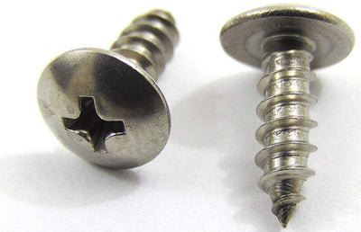 10 X 3/8" Stainless Truss Head Phillips Wood Screw (100pc) 18-8 (304) Stainless Steel