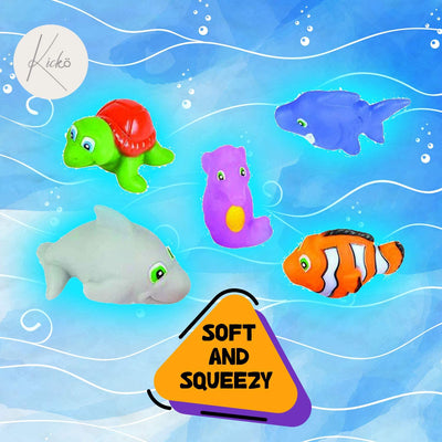 Kicko Sea Animal Squirt Toys - 12 Pack - 2 Inch Assorted Rubber Water Squirties - for Bath
