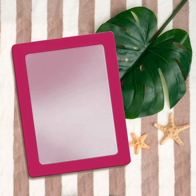 Katzco Pink 5 x 7 Inch Magnetic Mirror - Ideal for School Locker, Refrigerator, Home