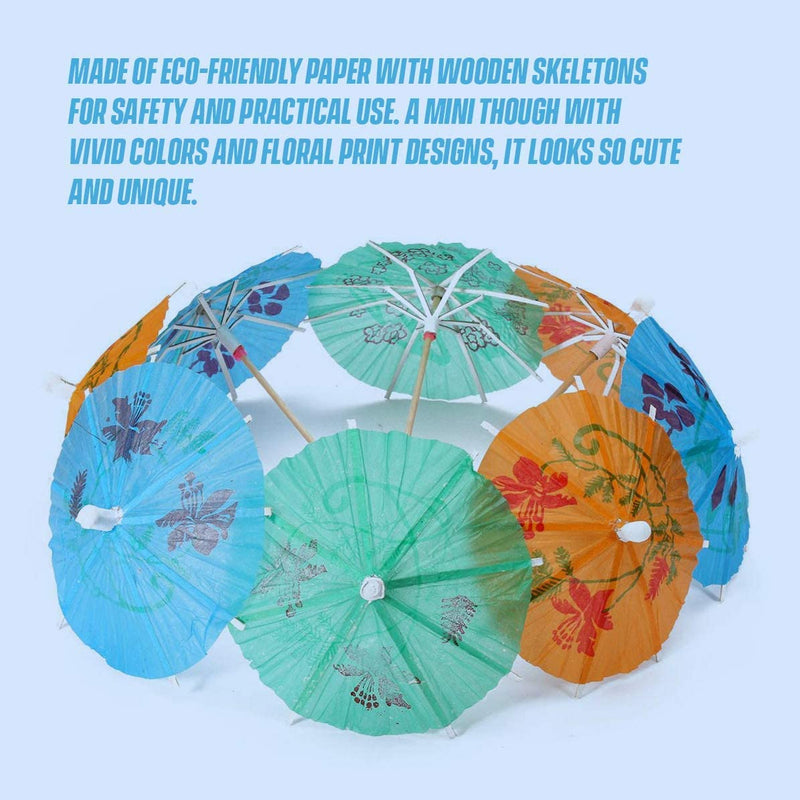 Kicko Cocktail Umbrellas - 288 Pack, Paper Drink Parasols - for Kids, Adults, Frozen