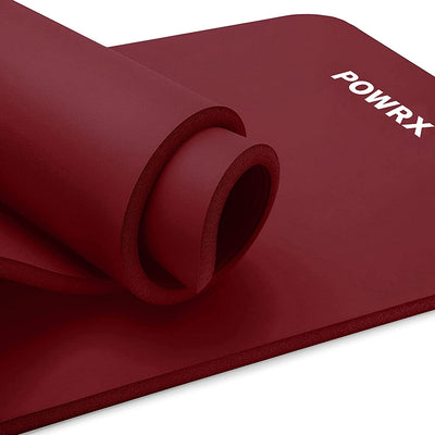 Gymnastics mat i yogamatt (wine red 190 x 60 x 15 cm) skin -friendly