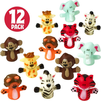 Kicko Animal Finger Puppets - 12 Per Package - Fun Toy for Boys and Girls - Gifts