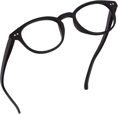 Round-Blue-Light-Blocking-Reading-Glasses-Black-1-00-Magnification-Computer-Glasses