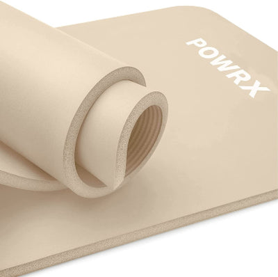 Gymnastics mat i Yogamatte (beige 190 x 60 x 1 cm) including supporting strap bag