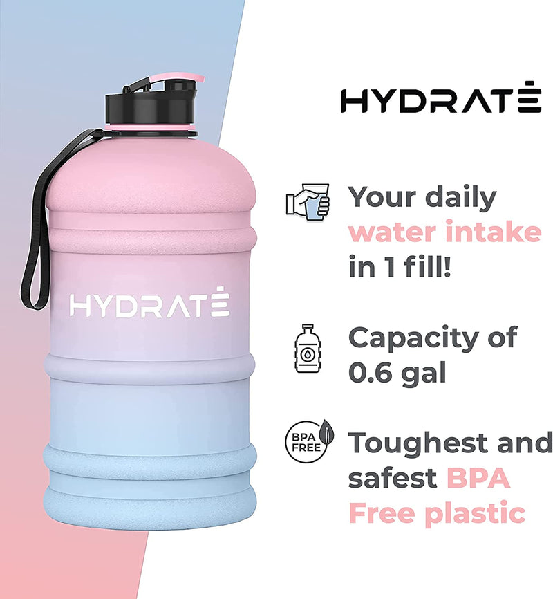 HYDRATE XL Jug Half Gallon Water Bottle - BPA Free, Flip Cap, Ideal for Gym - Color