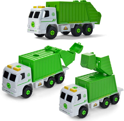 Take Apart Recycling Truck with Sounds, Power Drill, Build Your Own Garbage Truck with 30