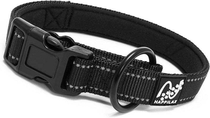Happilax Adjustable Dog Collars - Reflective Padded Dog Collar with Strain Relief