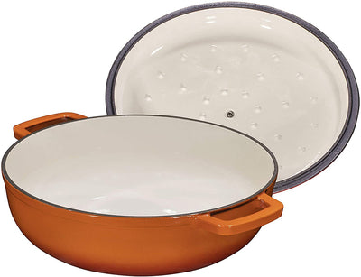 Bruntmor Enameled Cast Iron Dutch Oven with Lid and Stainless Steel Knob - 4.5-Quart